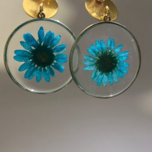 Aretes con flores naturales